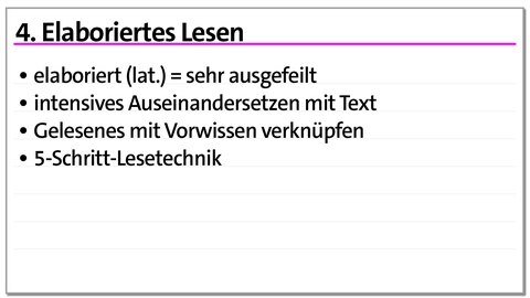 Lesetechnik elaboriertes Lesen Karteikarte | kolleg24 Deutsch