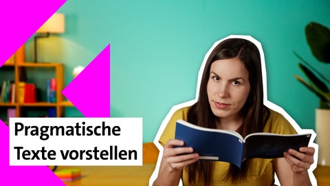 Presenterin der Folge zum Vorstellen von pragmatischen TExten im kolleg24 Deutsch