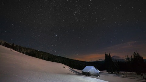 Sternenhimmel. Beste Bedingungen für Sternegucker: Dunkle Nacht, weitab von Lichtquellen