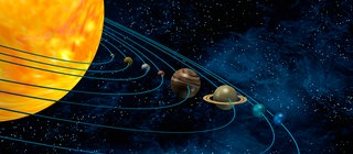 Unser Sonnensystem mit Sonne und Planeten