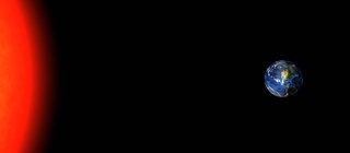 Die Erde hat genau den richtigen Abstand zur Sonne, um Leben möglich zu machen. (Abbildung nicht maßstabsgetreu)