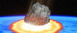 Ein Meteorit schläft auf der Erde auf (Grafik)