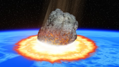 Ein Meteorit schläft auf der Erde auf (Grafik)