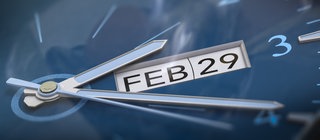  Eine Armbanduhr mit dem Datum 29. Februar