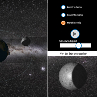 Screenshot aus der Mond-Simulation.