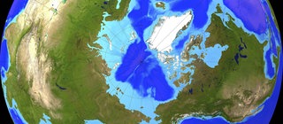 Der Nordpol auf der Erdkugel von oben - die magnetischen Pole sind nicht identisch mit den geografischen.
