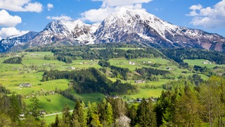 Klima im Gebirge: Die Höhenstufen der Alpen - grüne Wiesen und Wald unten und oben Fels und Schnee
