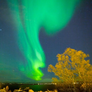 Polarlichter am Himmel entstehen durch das Magnetfeld der Erde und den Staub der Sonne.