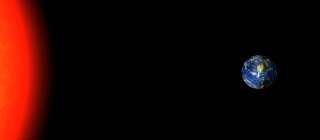 Die Erde hat genau den richtigen Abstand zur Sonne, um Leben möglich zu machen. (Abbildung nicht maßstabsgetreu)