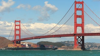 Golden Gate Brisge in San Francisco: Die Küste Kaliforniens ist ein Erdbebengebiet, weil zwei Kontinentalplatten aufeinandertreffen.