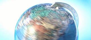 Ein sich drehender Globus