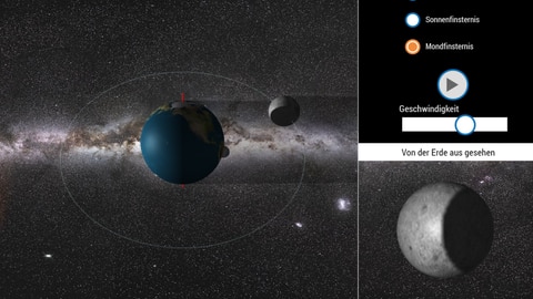 Screenshot aus der Mond-Simulation.