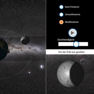 Screenshot aus der Mond-Simulation.