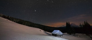 Sternenhimmel. Beste Bedingungen für Sternegucker: Dunkle Nacht, weitab von Lichtquellen