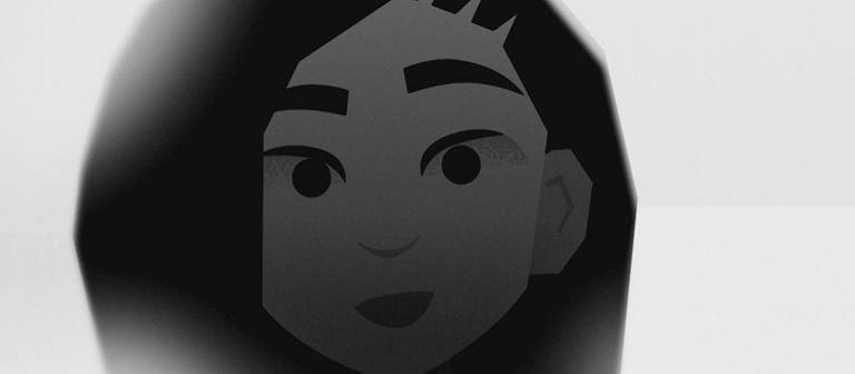 schwarz-weiße Animation eines Mädchen