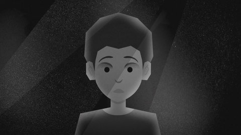 Junge mit entsetztem Gesichtsausdruck