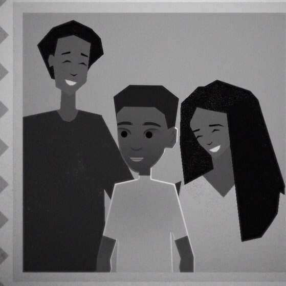 Tyrek mit seinen Eltern.