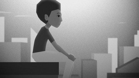 Animationsbild: Jack sitzt auf einer Treppe.