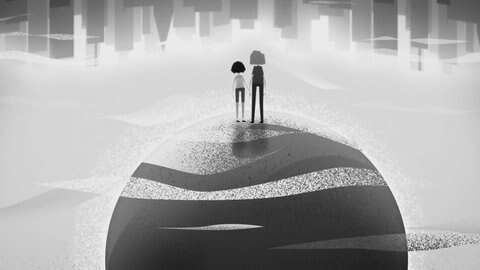 Zwei Mädchen, Hand in Hand.