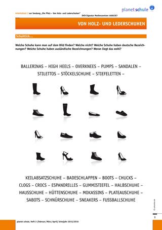 Arbeitsblatt 2: Schuhbezeichnungen (Foto: )