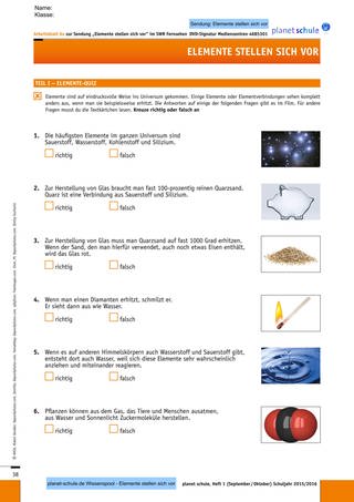Arbeitsblatt 6ab: Elemente-Quiz (Foto: )