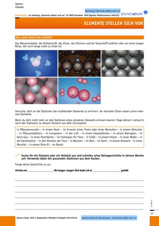 Arbeitsblatt 5: Die lange Reise der Elemente