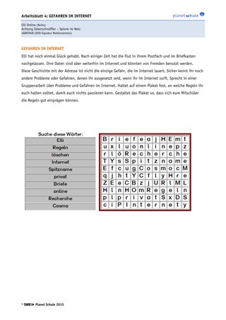 Arbeitsblatt 4: Gefahren im Internet