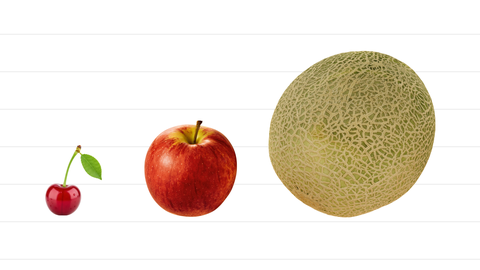 cherry, apple, melon: which is bigger than the other, which is the biggest? | kolleg 24 Englisch