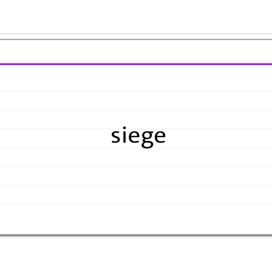 Grafik einer Karteikarte mit dem englischen Wort "siege" | kolleg24 Englisch