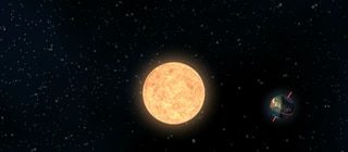 Screenshot aus der interaktiven Animation zu Tag, Monat und Jahr und den Himmelskörpern.