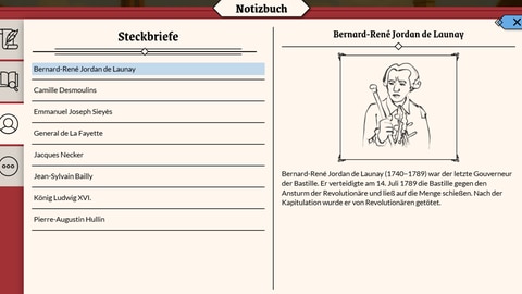 Notizbuch des Lernspiels "Revolution! Frankreich 1789"