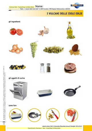 Arbeitsblatt 9b: La cucina eoliana - Tranci di pesce spada ai capperi al forno (Foto: )