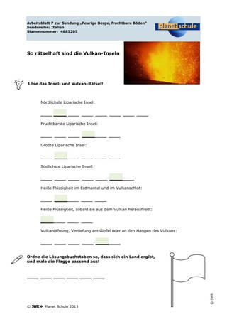 Arbeitsblatt 7: Vulkan-Rätsel (Foto: )