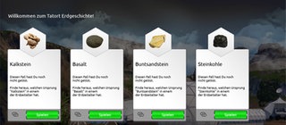 Startscreen des Lernspiels