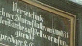Inschrift über die Sturmflut 1634