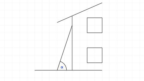 Grafik einer Leiter, die schräg an einer Hauswand lehnt | kolleg24 Mathematik