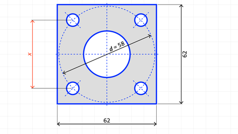 Rechtwinkliges Dreieck, Bestimmung Maßzahl x