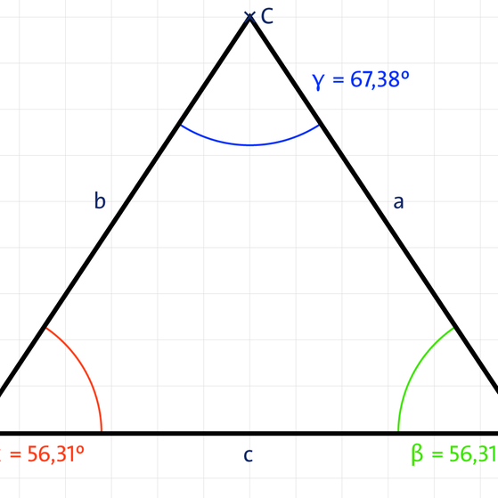 Ein gleichschenkliges, spitzwinkliges Dreieck | kolleg24 Mathematik