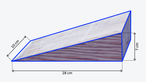 Beispielgrafik eines Dreiecksprismas bzw. Türstoppers | kolleg24 Mathematik