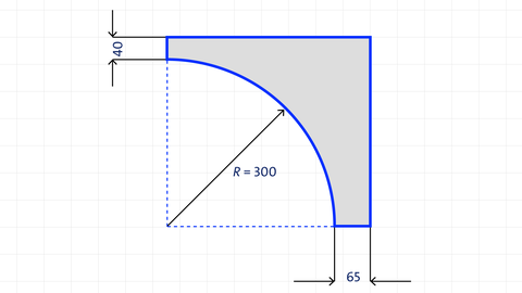 Grafik eines Kreissegmentes, das aus einem Rechteck geschnitten ist | Flaeche und Umfang | Geometrie | kolleg24 Mathematik