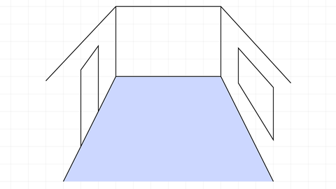 Grafik eines Zimmers mit Seitenwänden | kolleg24 Mathematik