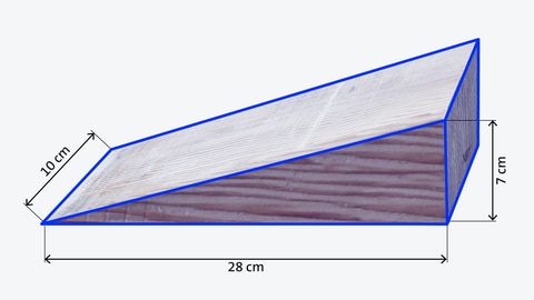 Beispielgrafik eines Dreiecksprismas bzw. Türstoppers | kolleg24 Mathematik