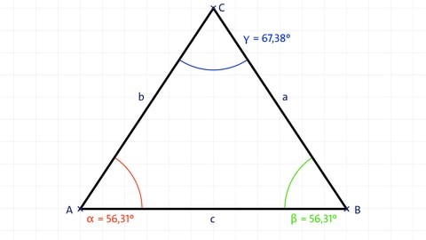 Ein gleichschenkliges, spitzwinkliges Dreieck | kolleg24 Mathematik