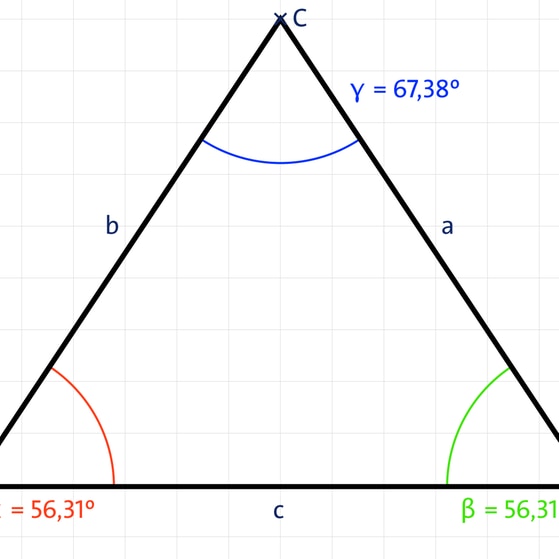 Ein gleichschenkliges, spitzwinkliges Dreieck | kolleg24 Mathematik