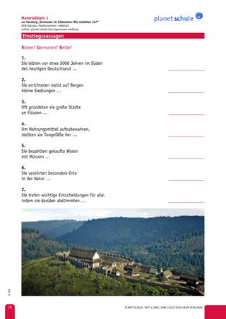 Materialblatt 1: Römer oder Germanen? (Foto: )