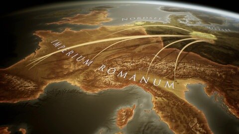 Landkarte Europas mit eingezeichneten Wegen der Völkerwanderung.