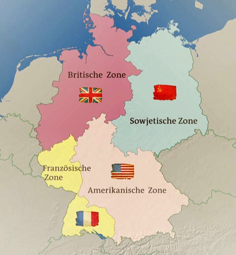 Beatzungszonen Deutschlands (Foto: SWR - Screenshot aus der Sendung)