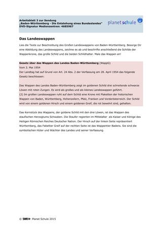 Arbeitsblatt 3: Das Landeswappen (Foto: )
