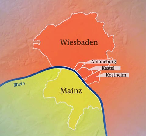 Eine Karte der ehemaligen Mainzer Stadtteile. (Foto: SWR - Screenshot aus der Sendung)