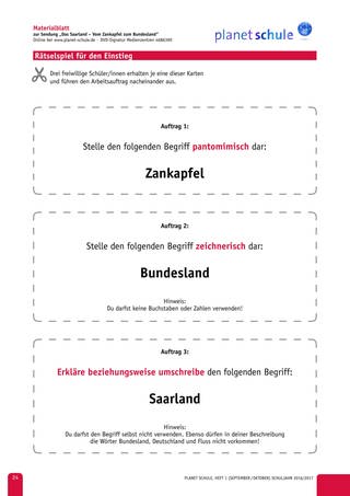 Infoblatt: Rätselspiel Saarland (Foto: )